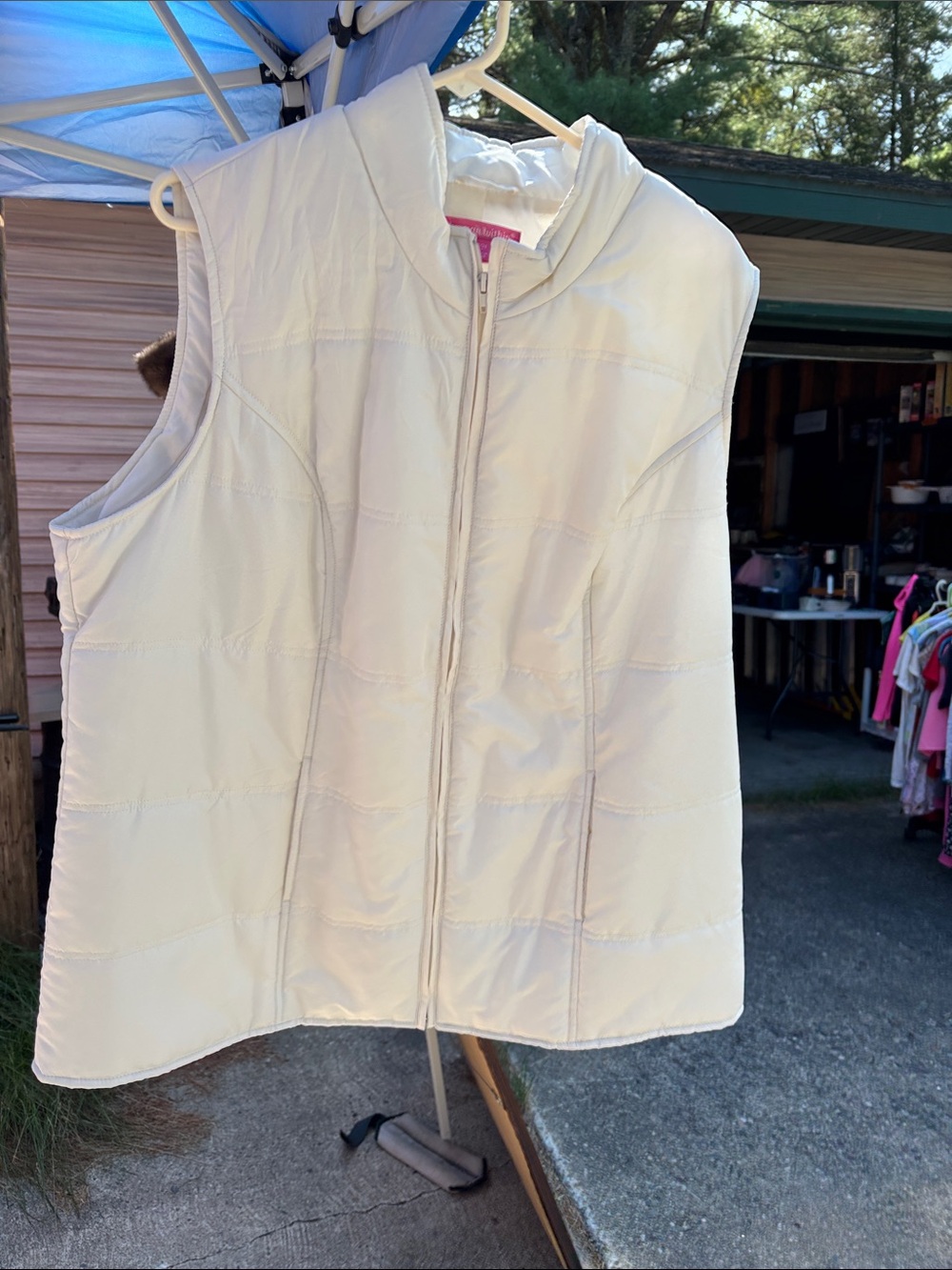 Lightweight Cream Puffer Vest